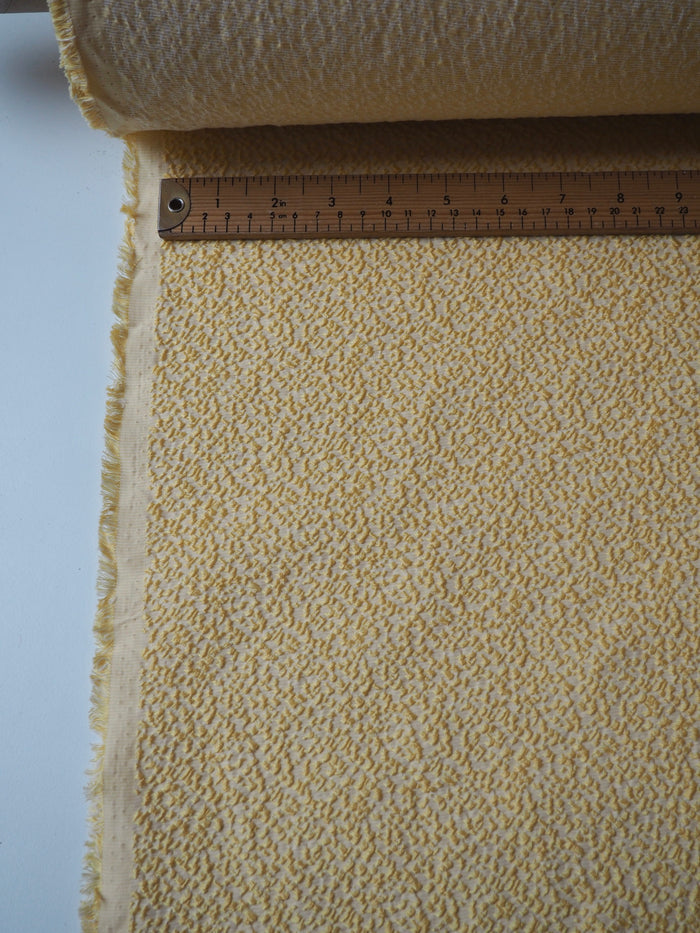 Yellow Stretch Textured Jacquard
