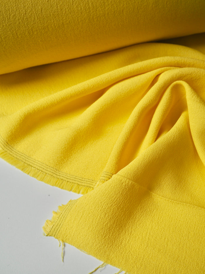 Yellow Viscose Crinkle Crepe