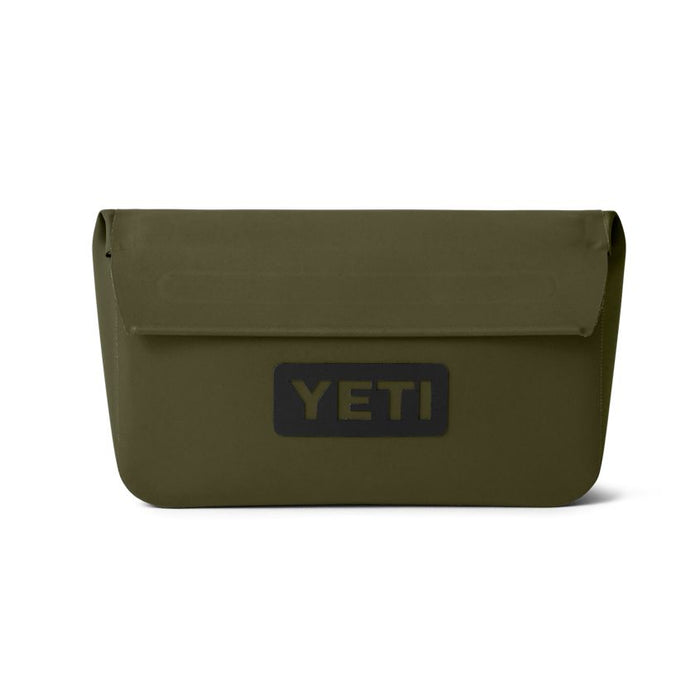 Olive green YETI Sidekick Dry 1L waterproof gear case with a secure magnetic fold-over closure.