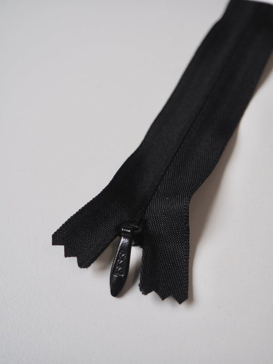 YKK 15cm/6inch Wide Black Invisible Zip