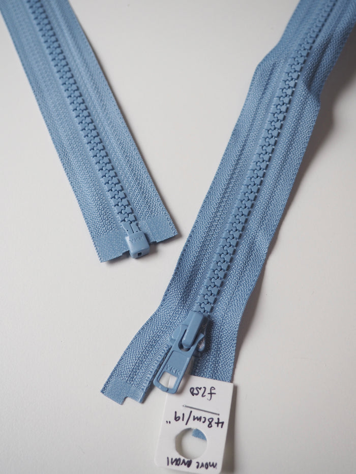 YKK 48-52cm Light Blue Plastic Open-Ended Zips