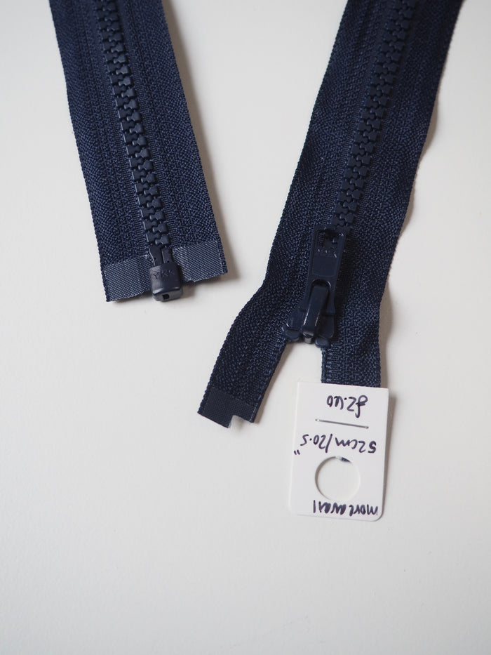 YKK 48-52cm Navy Plastic Open-Ended Zips
