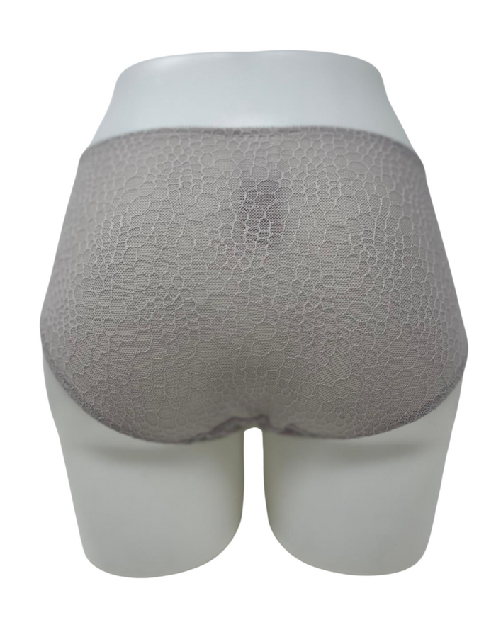 You Silver Lace Jacquard & Mesh Pearl Brief