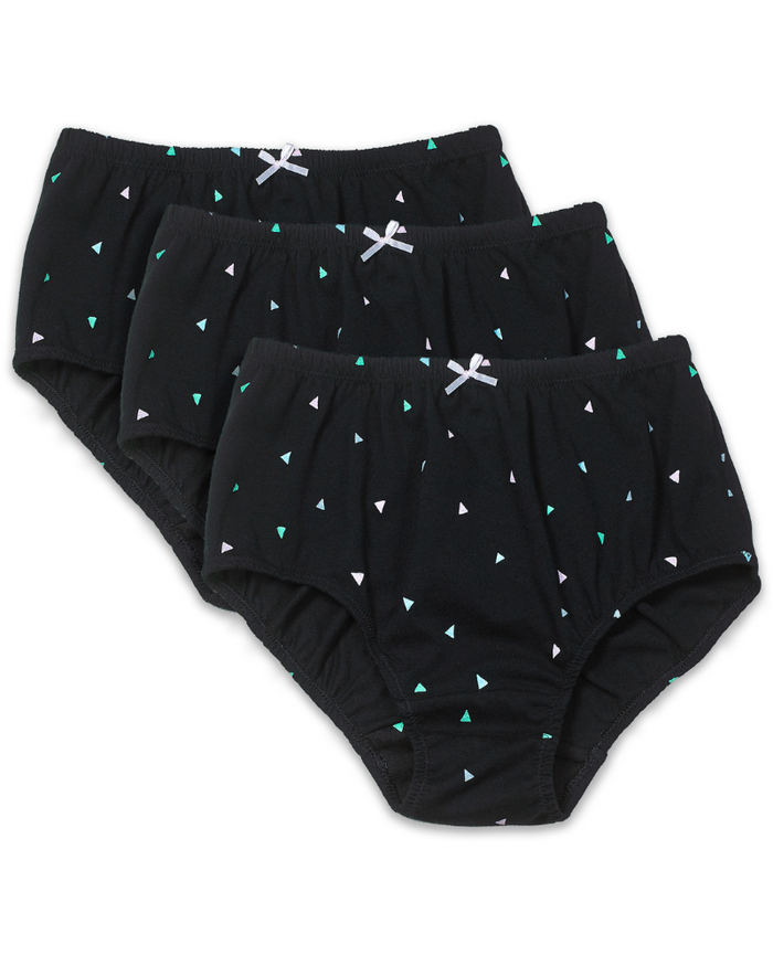 Young Berry 7321 Black Triangle Cotton Panties 3pk myselflingerie.com